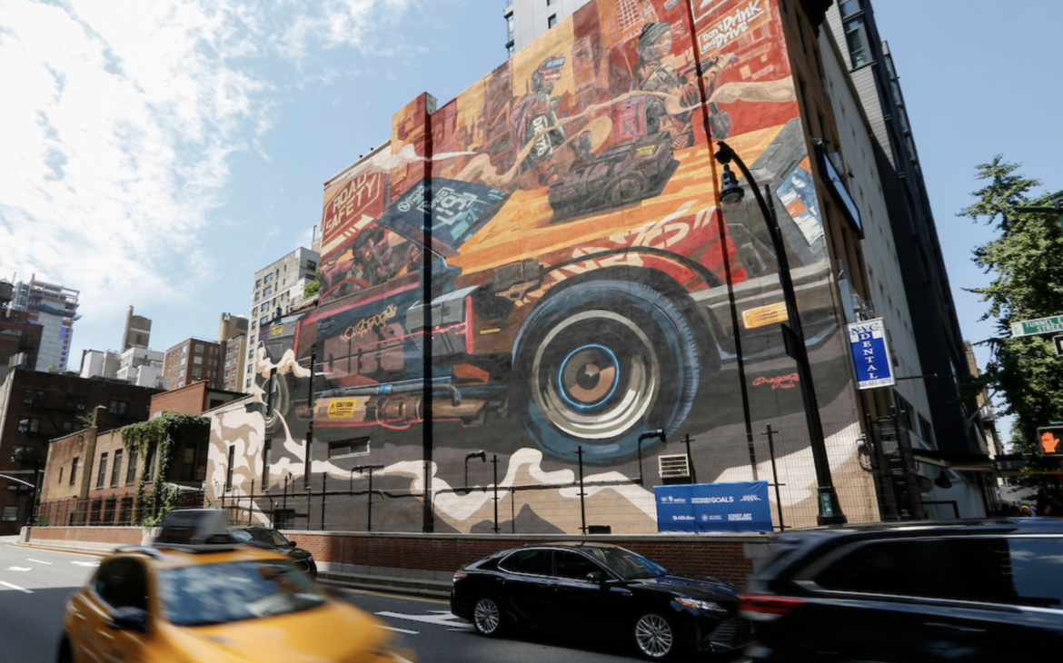 UNITAR presents Road Safety Mural to the City of New York to raise awareness about high-risk behaviours