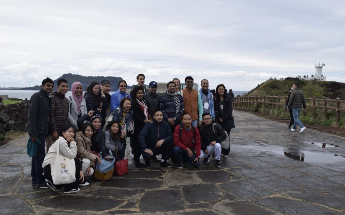 Participants  during the field visit to Seopjikoji Hill