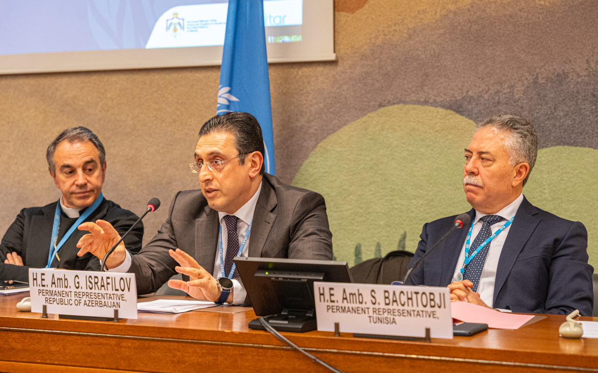 	From Left to Right: Archbishop Ettore Balestero; Amb. Galib Israfilov & Amb. Sabri Bachtobji