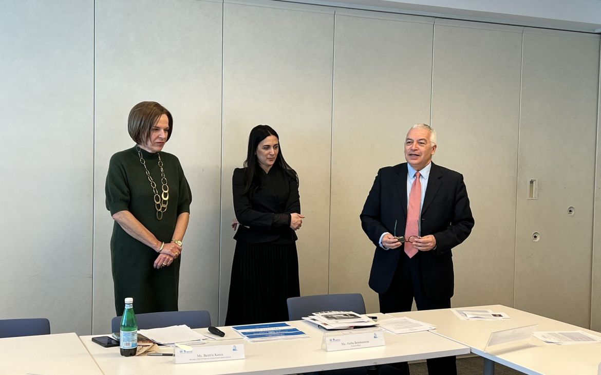 Ms. Beatrix Kania, Director, Chief of Protocol of the Protocol and Liaison Service, Ms. Aicha Benmansour, Protocol Officer with Mr. Marco Suazo, UNITAR Head of Office