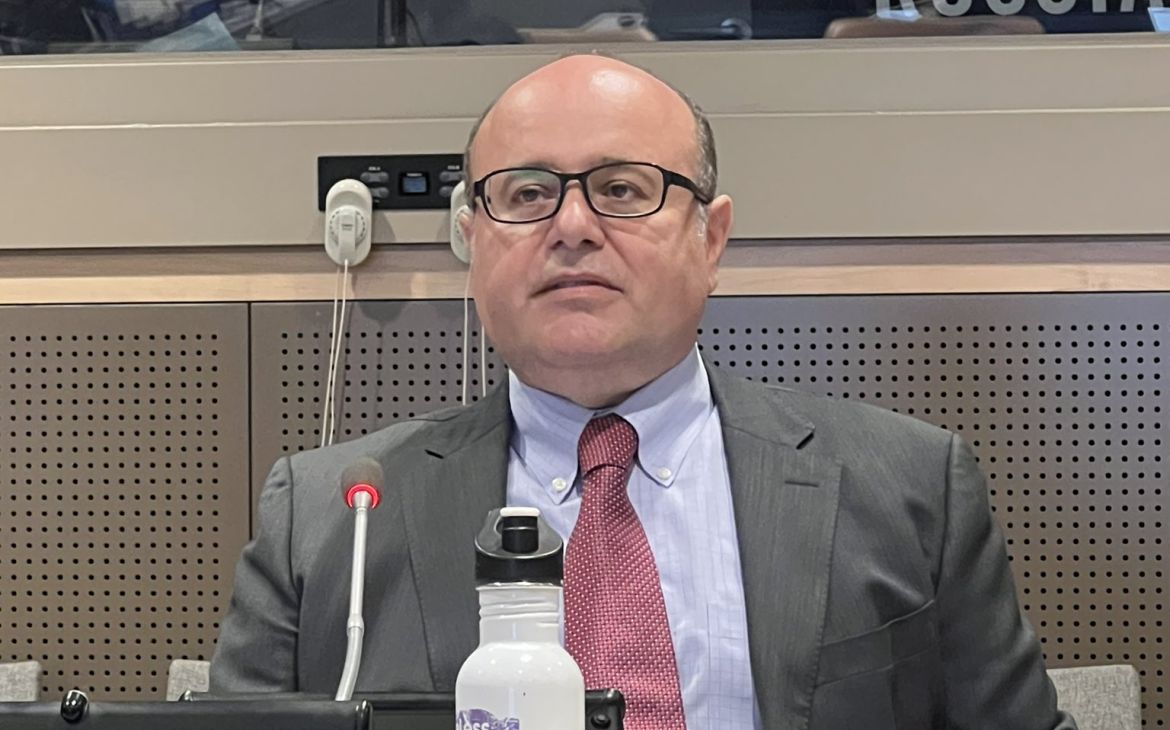 Mr. Michele Ameri speaking at the briefing