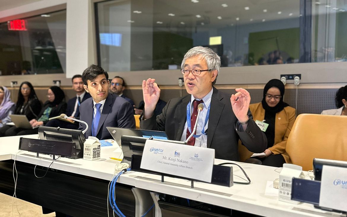 Mr. Kenji Nakano, Chief of the General Assembly Affairs Branch, gives an overview of the General Assembly