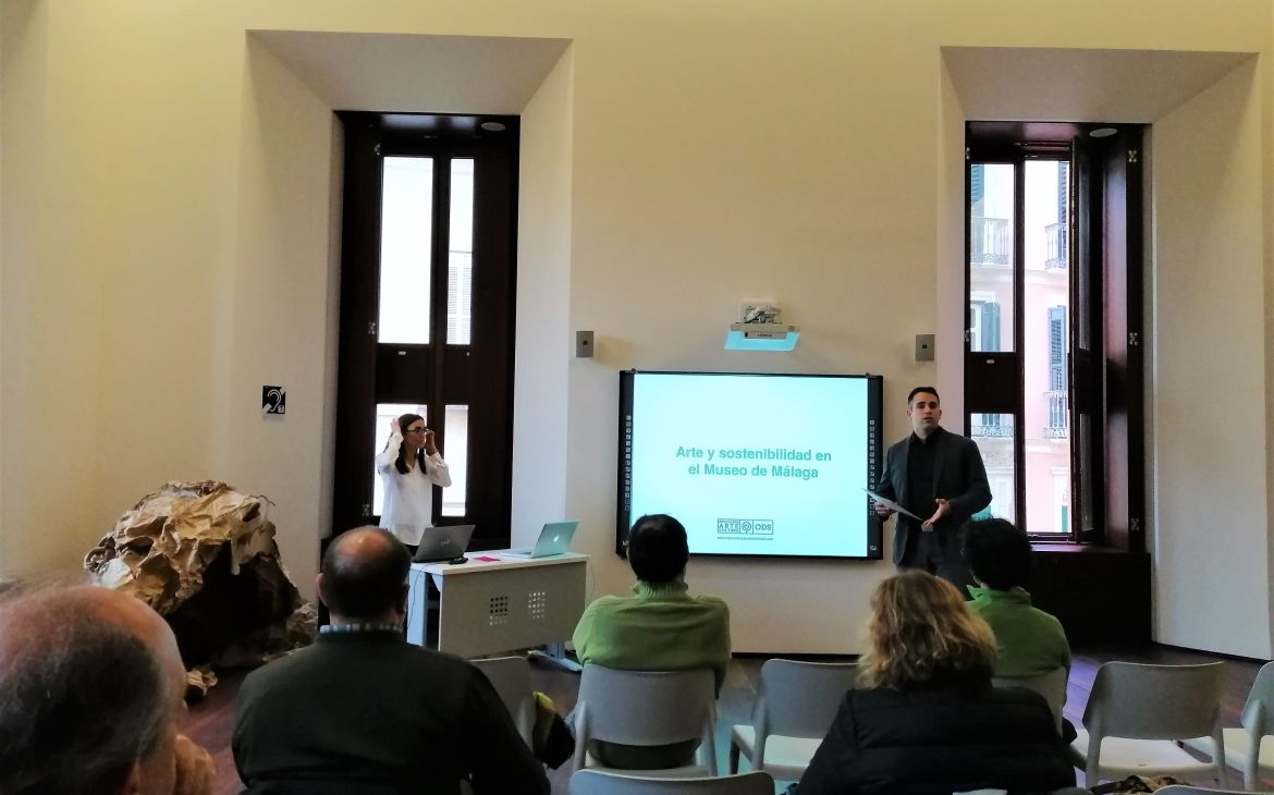 Speakers talking on the importance of promoting SDGs through art