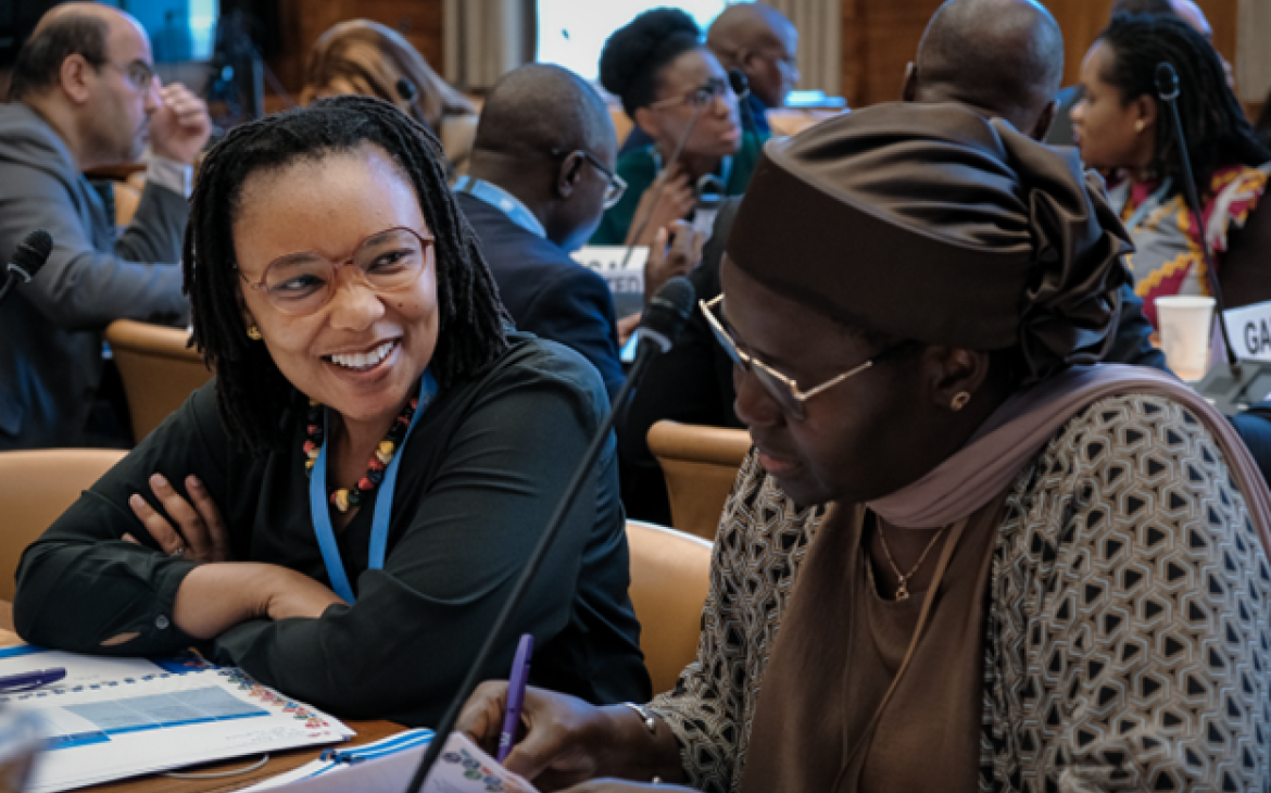 Mrs. Mirlande Myrtil, Counsellor, Permanent Mission of the Co-operative Republic of Guyana to the United Nations Office and Mrs. Baturu S.J. Camara, Counsellor, Permanent Mission of the Republic of The Gambia to the United Nations Office