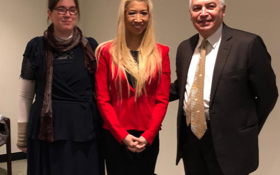 Group photo with Ms. Marie Deblonde-Vallet, Vice-President of the UN Singers, Ms. Brenda Vongova, President of the UN Chamber Music Society, and Mr. Marco Suazo, Head of Office UNITAR. Photo Credit: UNITAR