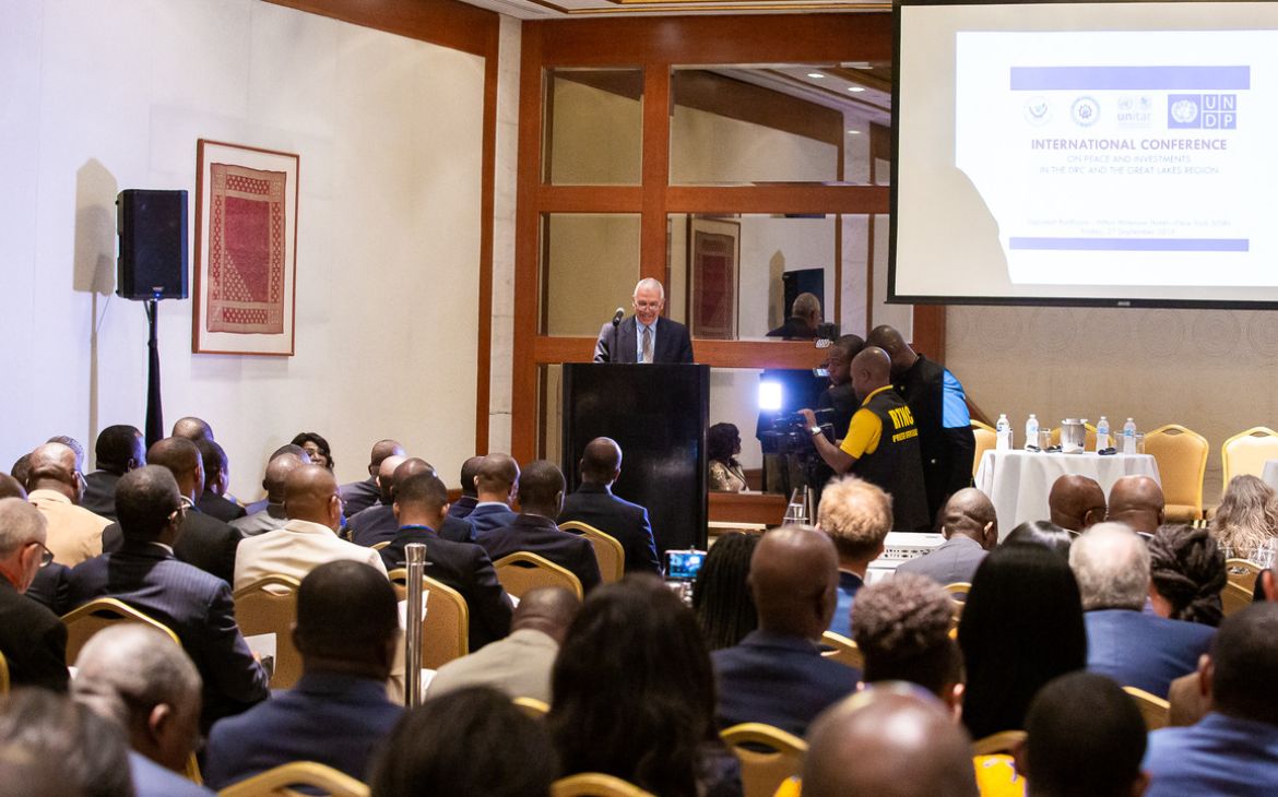 Mr. Marco Suazo delivering a speech on the behalf of Mr. Nikhil Seth