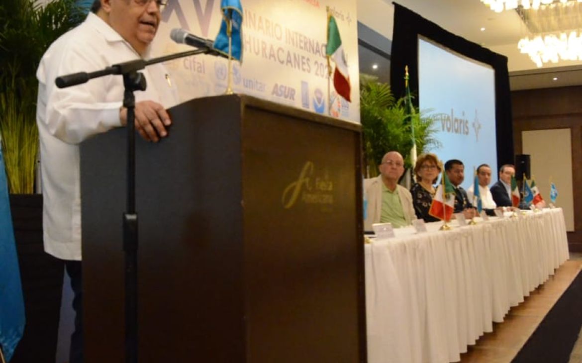 Mr. Hector Navarrete, Executive Director of CIFAL Merida and Director of ASUR, during the opening ceremony.