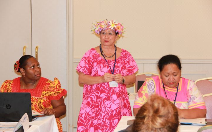 Lydia Sijp (Cook Islands) at the UNITAR Tsunami-based Disaster Risk Reduction (DRR) training programme, funded by the Government of Japan.