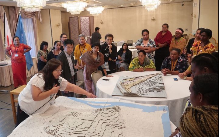 Lu’isa worked with UNITAR training associate, Junko Shimazu, on furthering her knowledge within topics such as disaster risk reduction and management in 2017