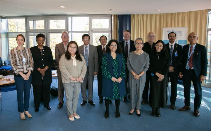 UNITAR Executive Director Nikhil Seth, UNITAR Division for Prosperity Director Mihoko Kumamoto, UNITAR Division for Prosperity Board Members and UNITAR staff 
