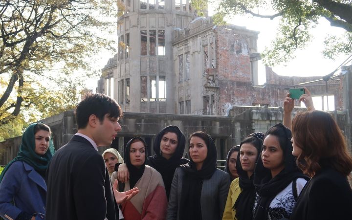UNITAR Women's Leadership Training Programme for Afghanista - in front of the Atomic-bomb Dome in Hiroshima
