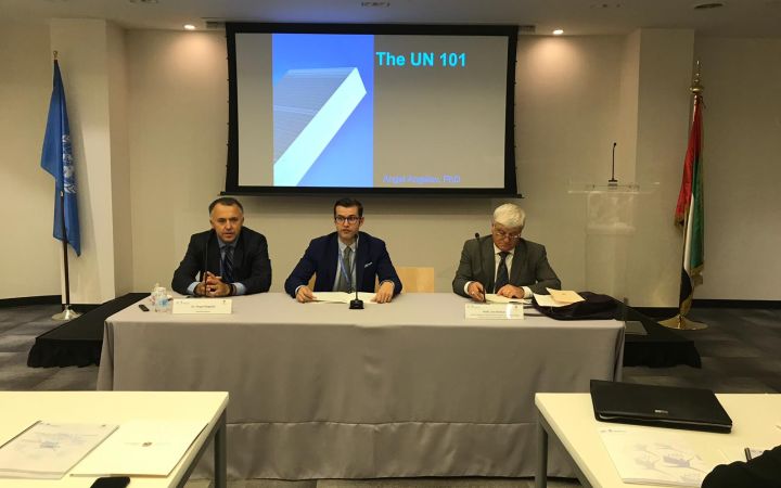 The course opened with welcome remarks delivered by Amb. Mr. Ion Botnaru, former Director of the General Assembly and ECOSOC Affairs Division of the United Nations Secretariat, Dr. Angel Angelov, UNITAR facilitator, and Mr. Pelayo Alvarez, Programme Coordinator for UNITAR NYO.