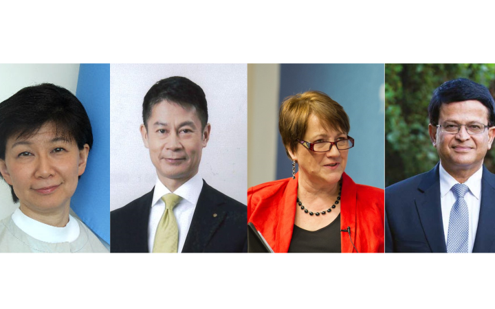 中満　泉氏、湯﨑　英彦氏、パトリシア・ルイス氏、ニキル・セス