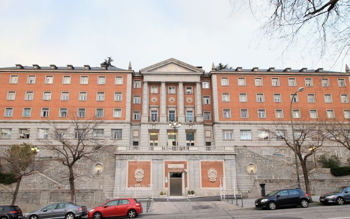 A large building from CEU San Pablo University's campus.