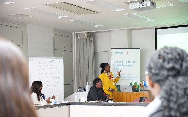 Angela presenting her project to fellow participant.