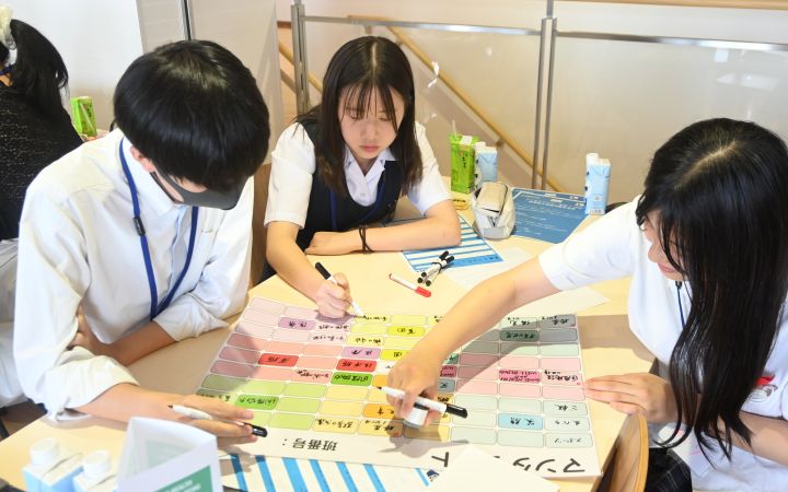 Students discussing about SDGs.