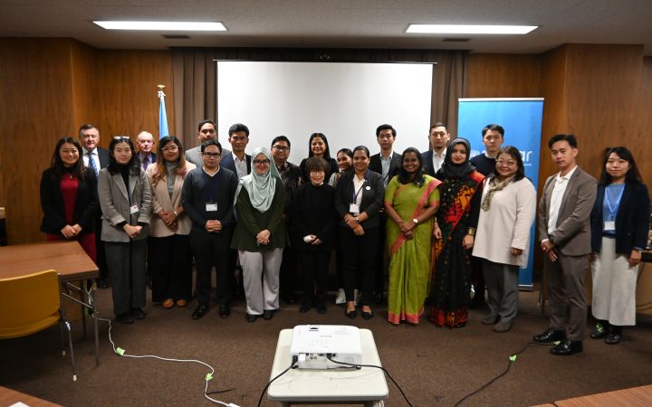 Group photo of the participants of the programme with Hibakusha (survivor of the atomic bomb) 