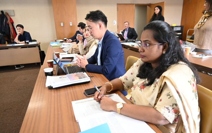 Prashanthi participating a lecture under the training programme. 