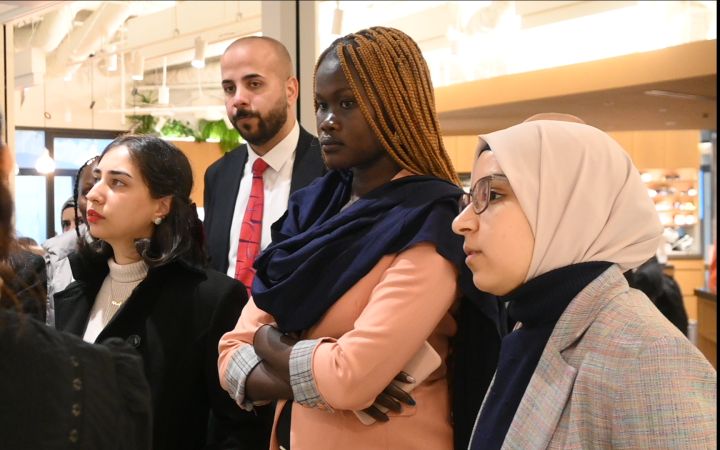 Dr. MAWADAH ARIF HAMMADI watching exhibition.