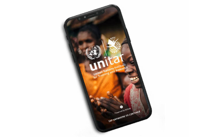 UNITAR Educate All course on EdApp showing on the screen of a smartphone