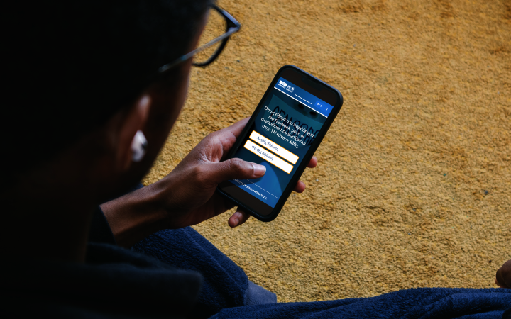 Person holding phone