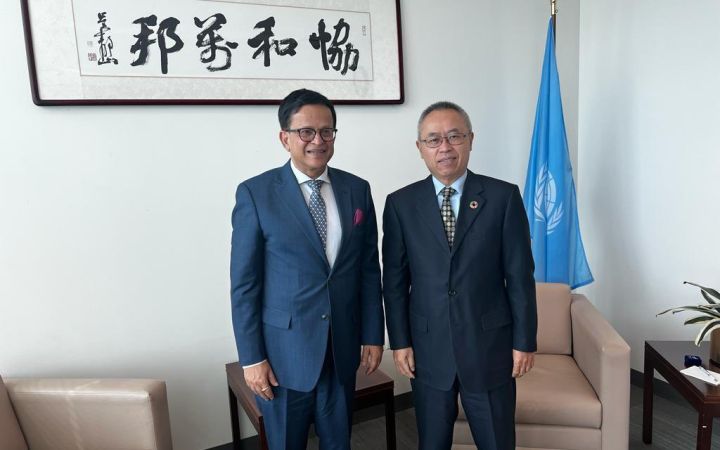 UNITAR Executive Director Mr. Nikhil Seth with UN DESA USG Mr. Li Junhua
