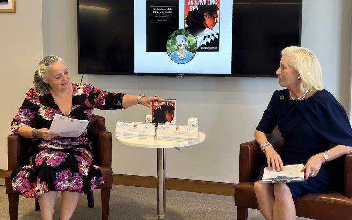 Amb. Isabelle F. Picco opens the session with Ms. Ashley Bernhard