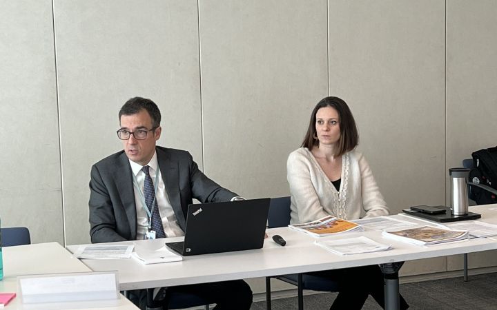 Mr. Paolo Fontana and Ms. Sara Bottin lead a discussion on UN Peacebuilding