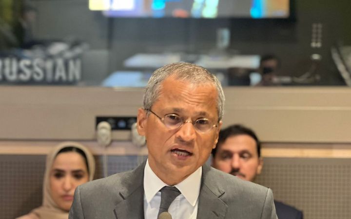 H.E. Amb. Burhan Gafoor, Permanent Representative of the Republic Singapore, addresses the participants