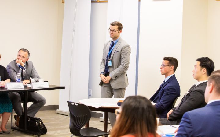 Mr. Pelayo Alvarez welcomes UNITAR Global Diplomatic Initiative Trainees.