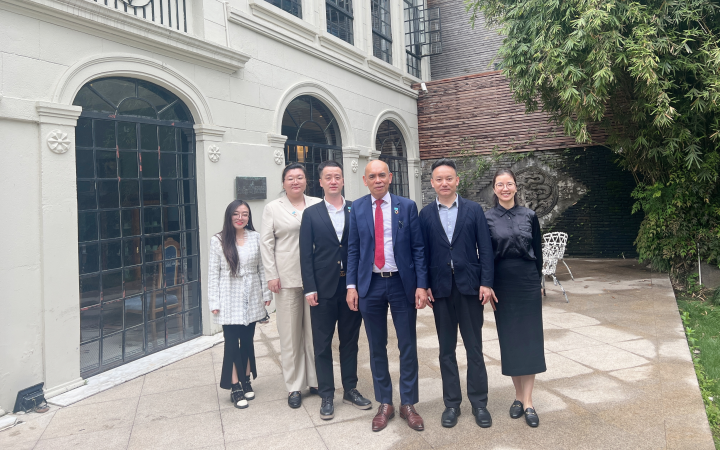 Group photo of the working group members with UNITAR staff). [L-R]: Ziling Yang (IC), Lu Meng (UNITAR), Manke Wang (UNITAR), Michael Adalla (UNITAR), Frank Chen (IC), Cilla Zhao (IC).