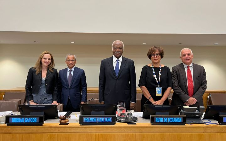 High-level officials standing in for a group photo during the opening segment