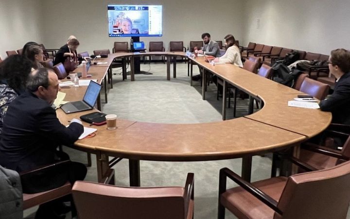 Ms. Loraine Sievers explaining informal meetings, decisions and other outcome documents to delegates