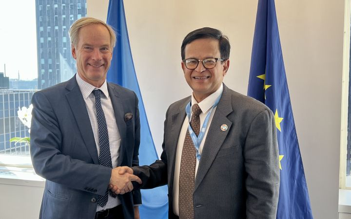 H.E. Mr. Olof Skoog and Mr. Nikhil Seth 