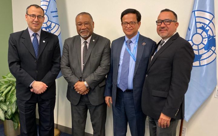 Mr. Rudolph Michael Ten-Pow Chair of the G77 and Ambassador of Guyana to the United Nations, Mr. Murad Ahmia Executive Secretary of the G77