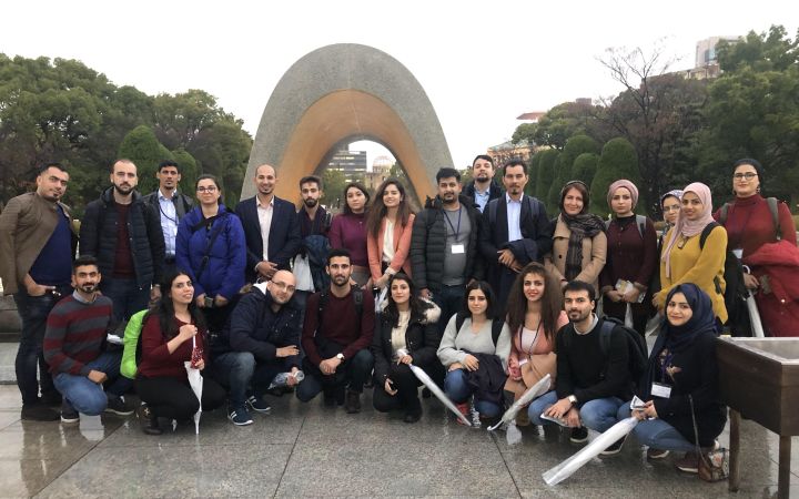 Hayder with participants in Hiroshima, Japan