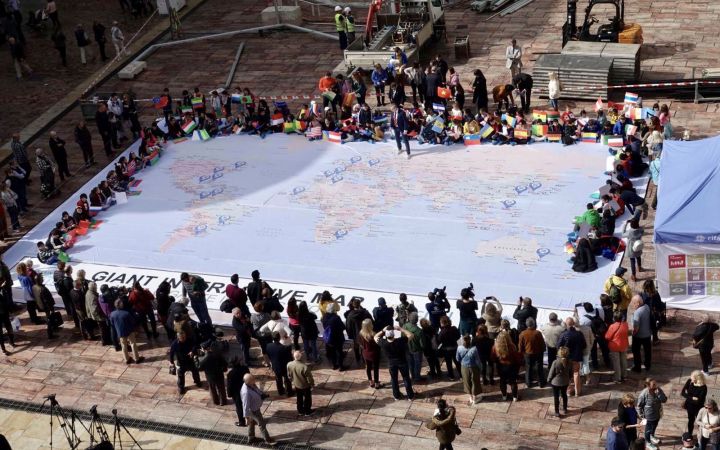 Photo 1: World map highlighting the CIFAL Global Network outreach worldwide