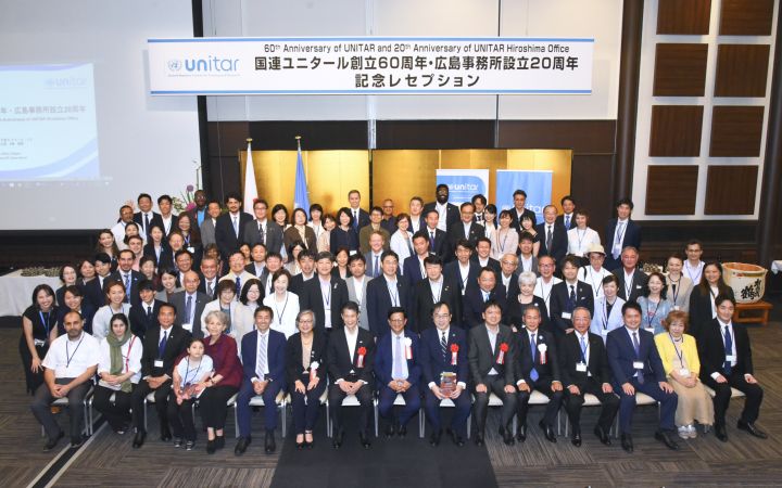 Group photo from UNITAR's 60th Anniversary and UNITAR Hiroshima Office's 20th Anniversary Ceremony in Hiroshima