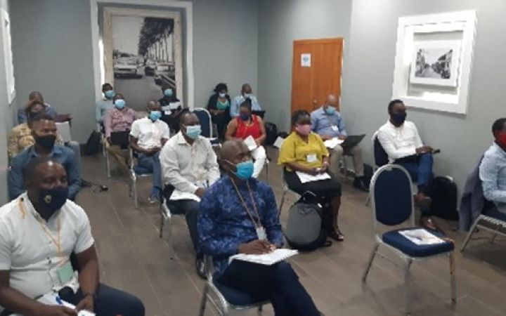 Training participants during the first day