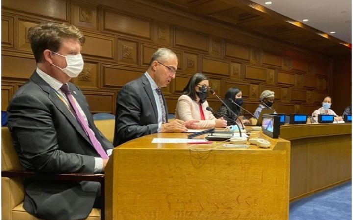 Mr. Peter Stone, H.E. Ambassador Michal Mlynár of Slovakia, and H.E. Ambassador Egriselda López of El Salvador