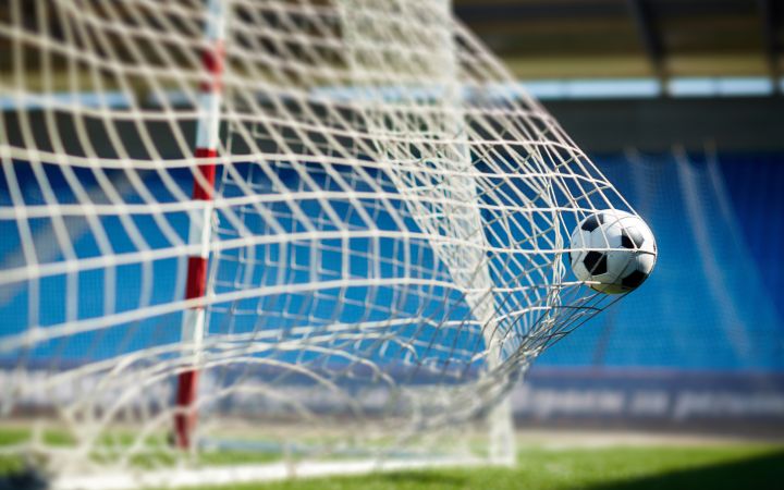 Football inside the goal