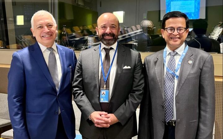 (L-R) UNITAR Head of New York Office, Mr. Marco Suazo, Under-Secretary-General for OLA Mr. Miguel de Serpa Soares, UNITAR Executive Director Mr. Nikhil Seth