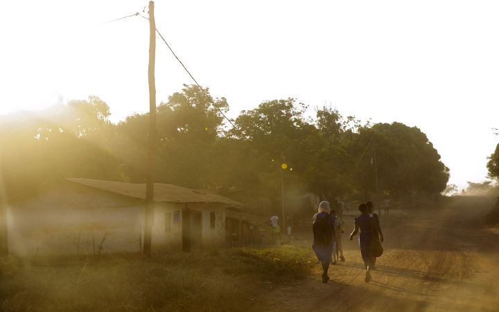 In the town of Yoko, Cameroon children walk to school, a simple daily activity that has become more dangerous due to armed conflict in the Northwest and Southwest regions. 