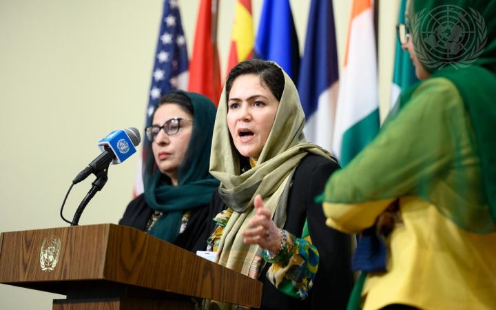 Press Briefing with Women from Afghanistan (c) 10/21/2021 2:55:18 PM, UN Photo/Loey Felipe