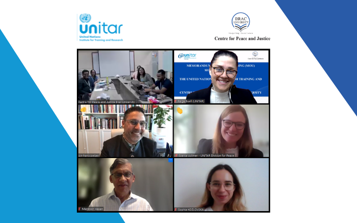 UNITAR Signs a Memorandum of Understanding with the Centre for Peace and Justice at Brac University