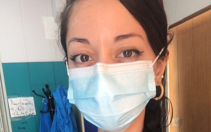 Zahraa before prep at a COVID-19 Health Center
