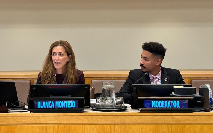 Ms. Blanca Montejo and Mr. Nyle Pierre on the podium during the session