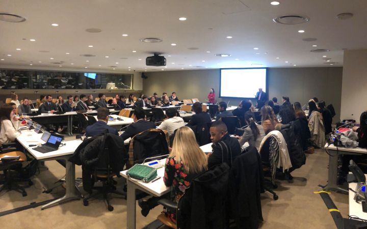 Students during the presentation of Columbia Law School
