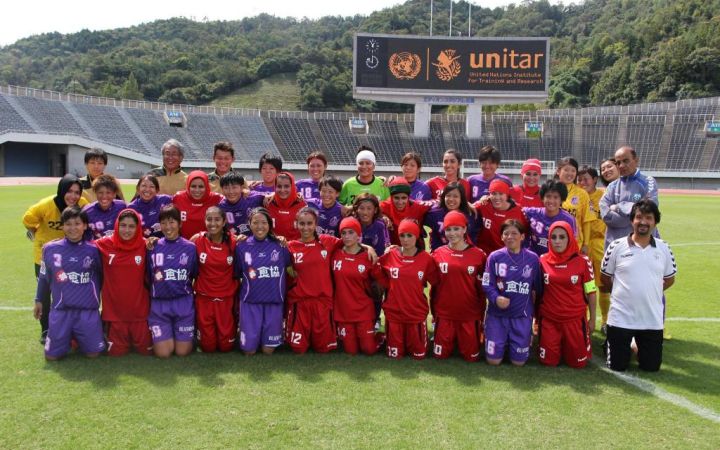 Friendly match between  the women’s national football team and Angeviolet in 2015.
