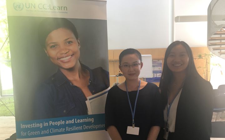Laura Chen and Xu Qthyi after the Climate Classroom on Mitigation and Carbon Markets